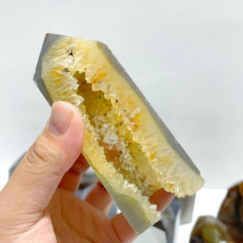 19 Pieces Beautiful Geode Druzy Agate Four-sided Tower Point - Image 5