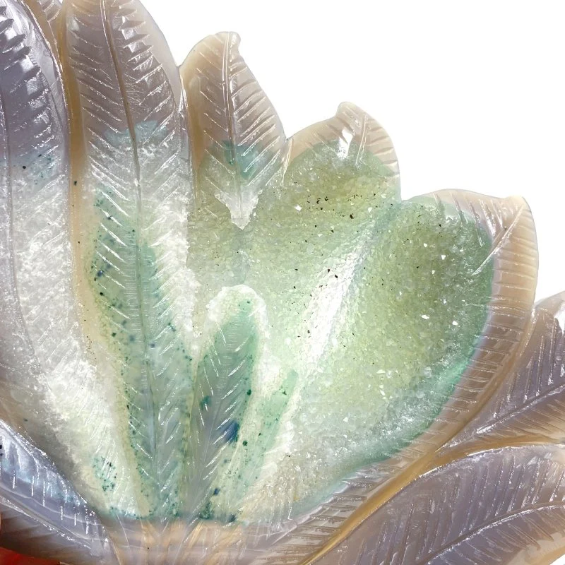Beautiful Geode Druzy Agate Nine-tailed Fox Carving #1 - Image 4