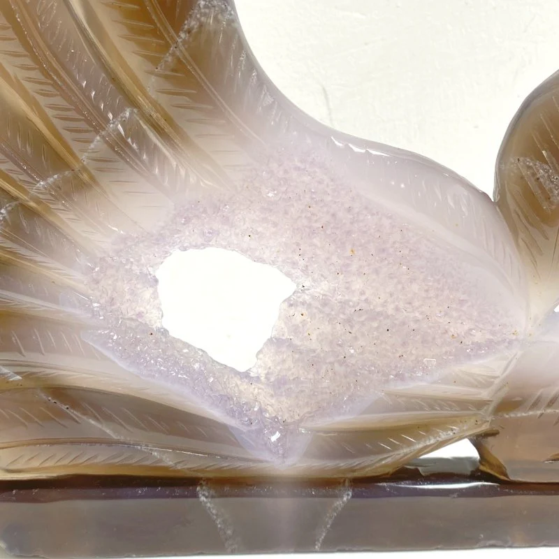 Beautiful Geode Druzy Agate Nine-tailed Fox Carving #5 - Image 4