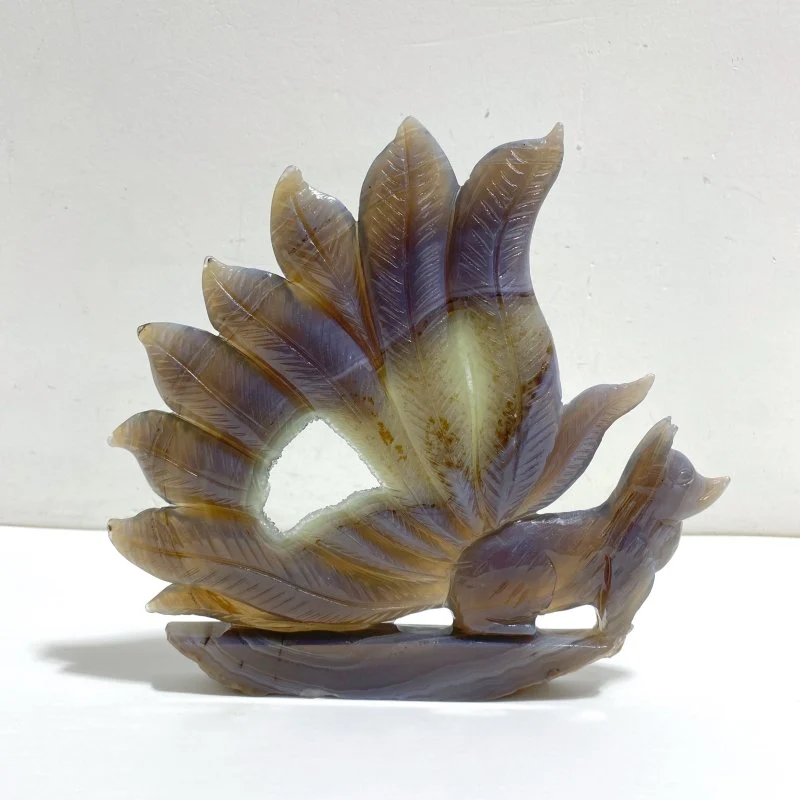 Beautiful Geode Druzy Agate Nine-tailed Fox Carving #7 - Image 3