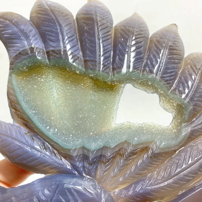 Beautiful Geode Druzy Agate Nine-tailed Fox Carving #7 - Image 4