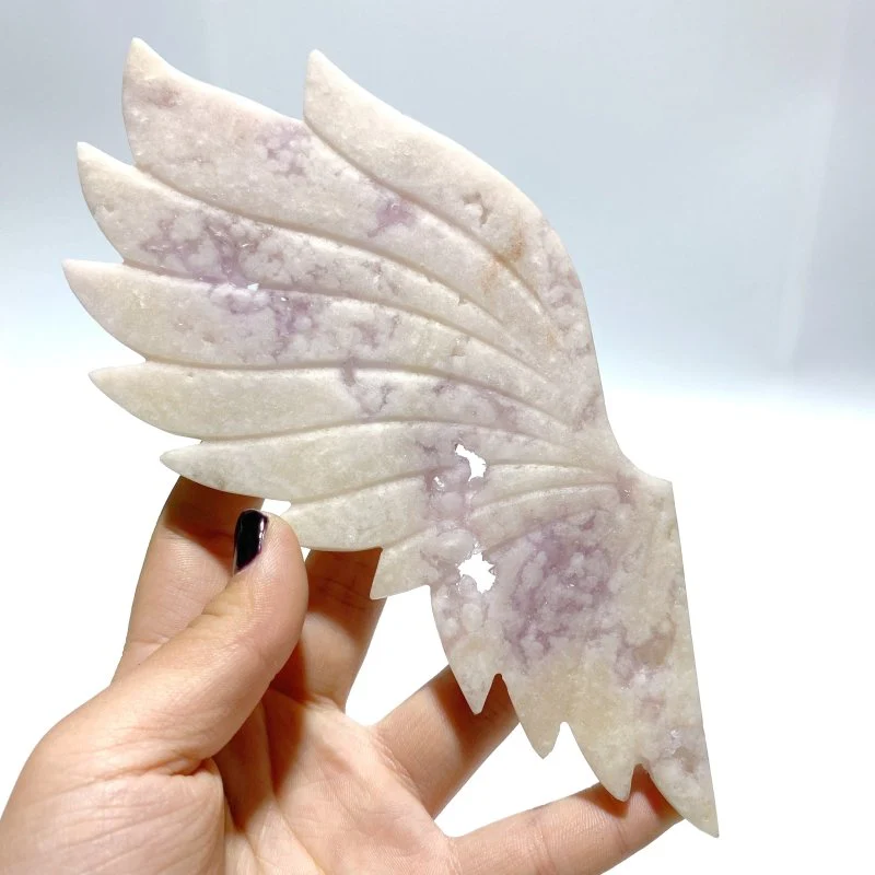 Beautiful Geode Druzy Agate Wing Carving With Stand - Image 3