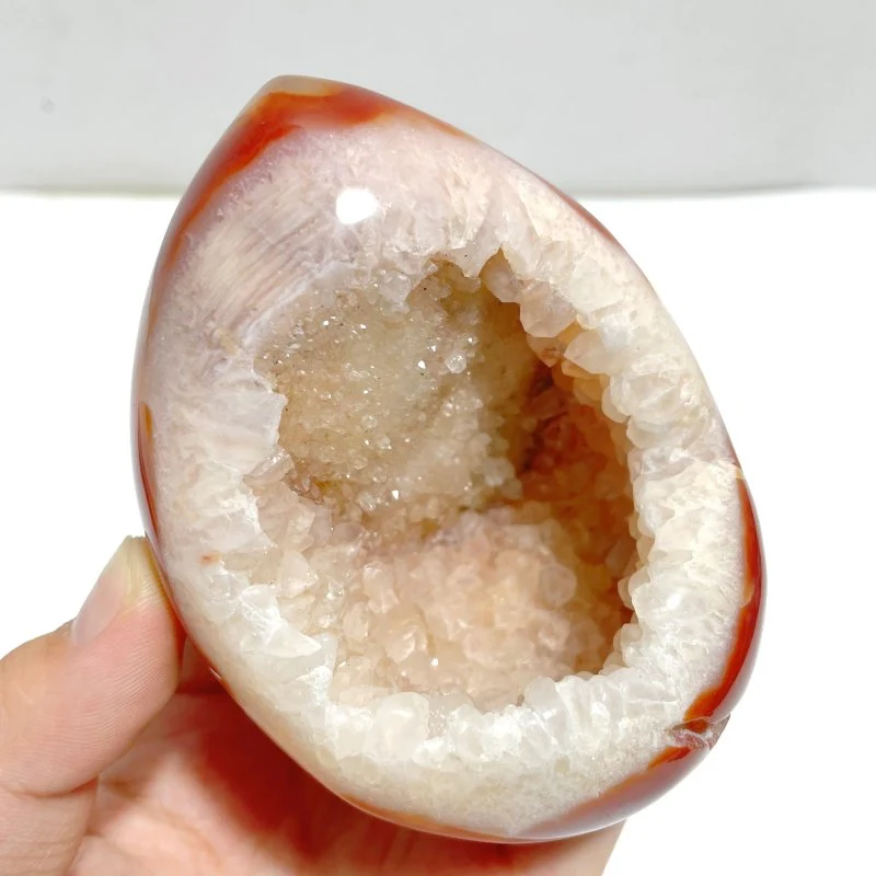 18 Pieces Beautiful Geode Druzy Carnelian - Image 5