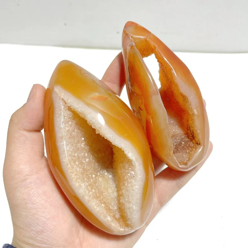 18 Pieces Beautiful Geode Druzy Carnelian - Image 6