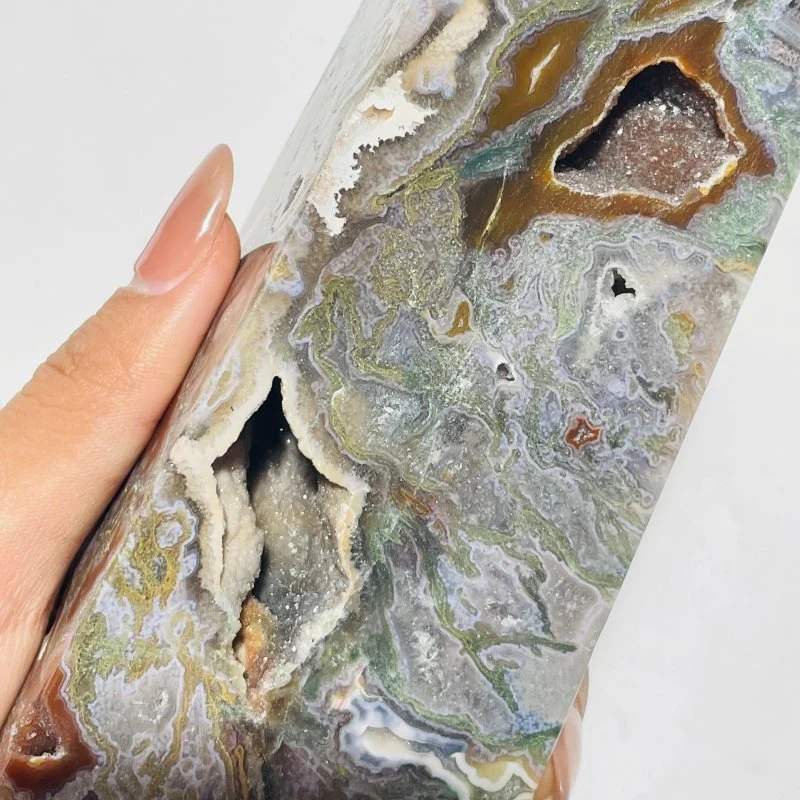 6 Pieces Beautiful Geode Druzy Ocean Jasper Large Tower - Image 7