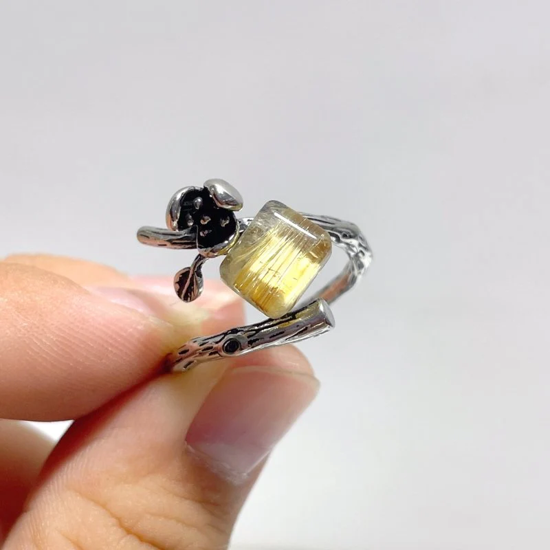 19 Pieces Beautiful Gold Rutile Quartz Different Styles Ring - Image 2