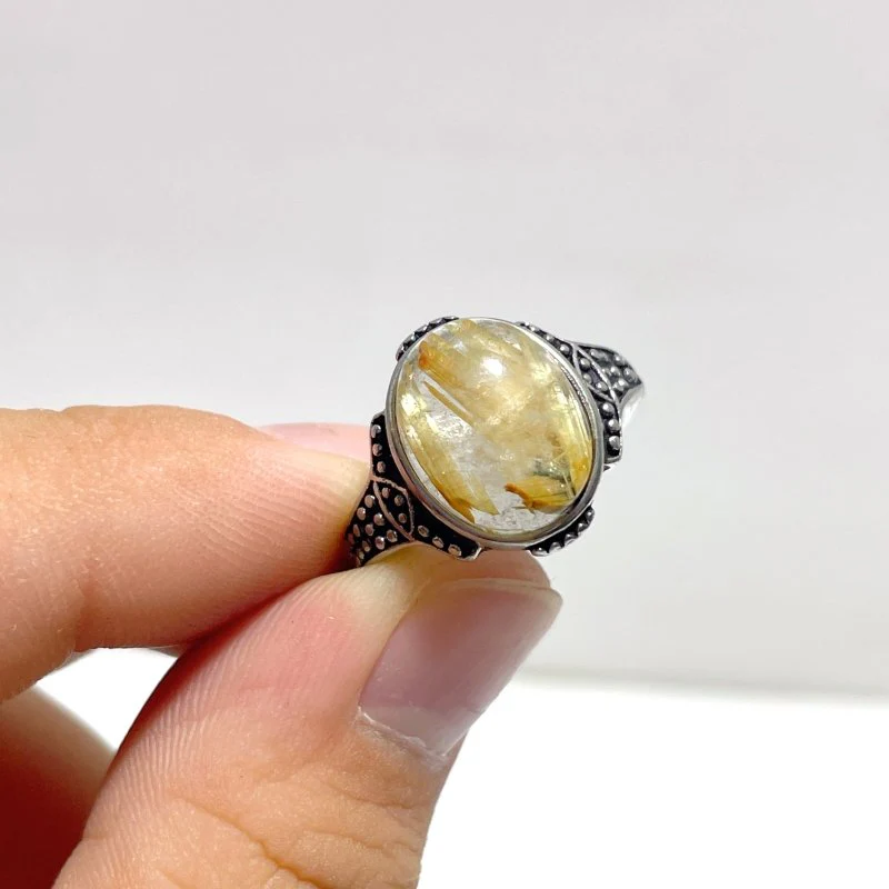 19 Pieces Beautiful Gold Rutile Quartz Different Styles Ring - Image 8