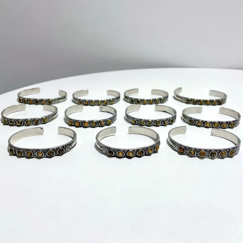 Open Bangle 11 Pieces Elegant Golden Rutile Adjustable Alloy Bracelet - Image 5