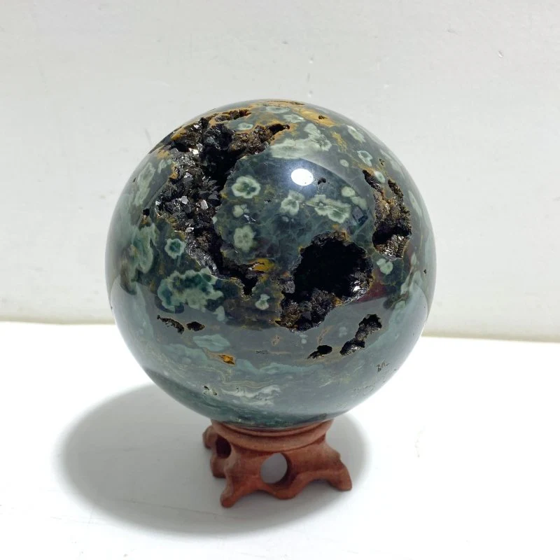 2 Pieces 6th Vein Ocean Jasper Spheres - Image 3