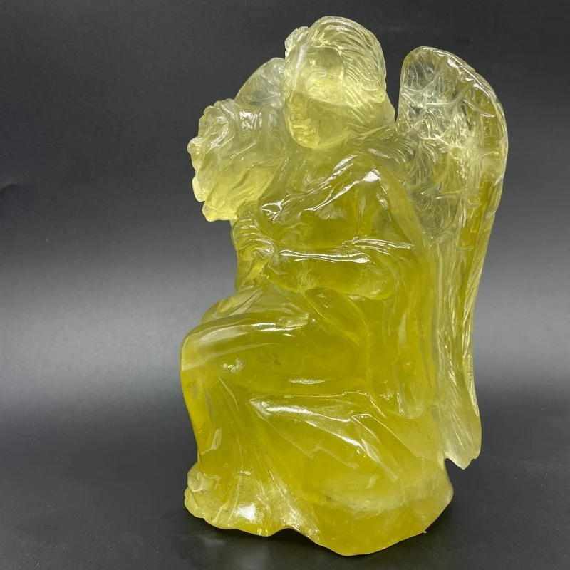Beautiful Large Citrine Angel Goddess Carving - Image 3
