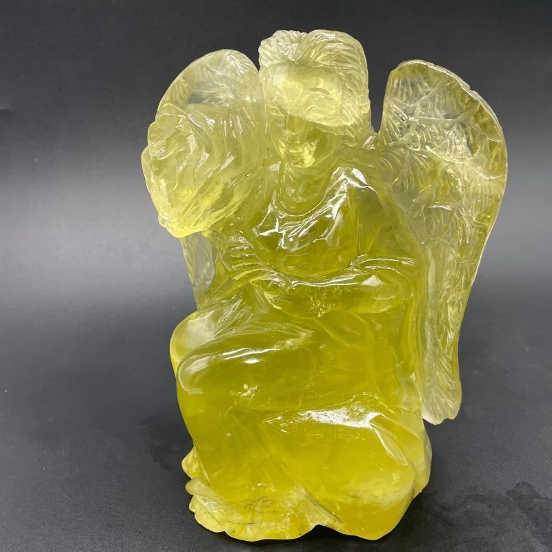 Beautiful Large Citrine Angel Goddess Carving - Image 6