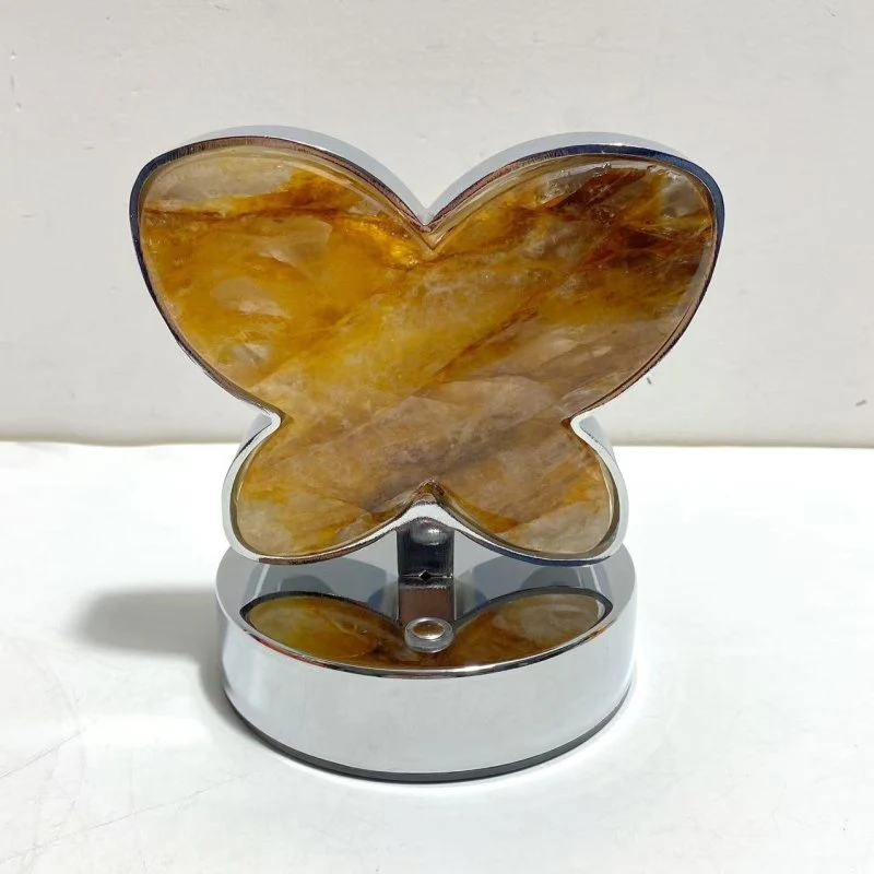 Hematoid Quartz LED Table Lamp Moon Heart & Butterfly Shape - Image 2