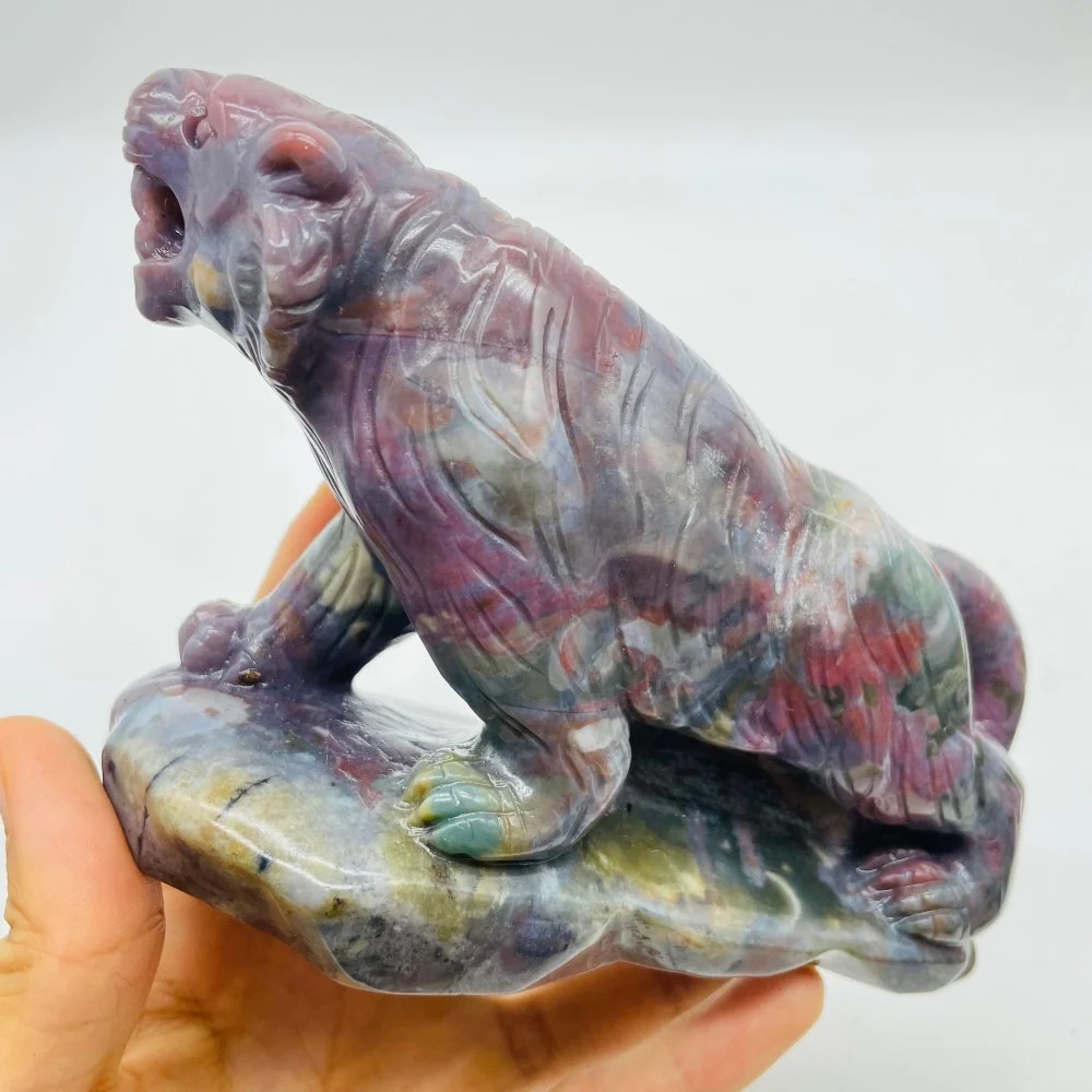 Beautiful High Quality Ocean Jasper Leopard Panther Carving - Image 4