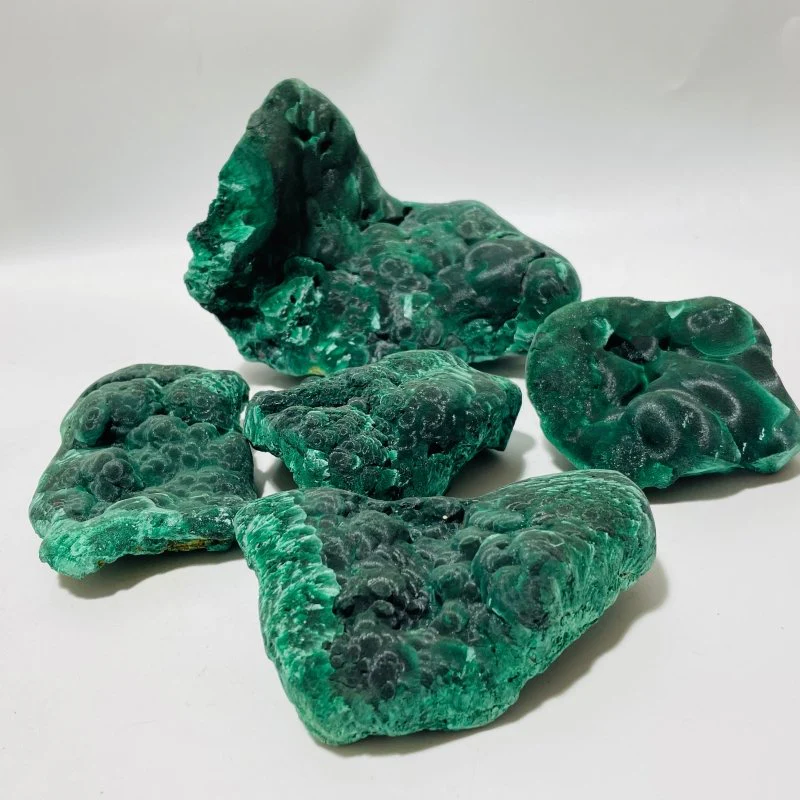 5 Pieces Beautiful High Quality Raw Malachite Specimen - Image 4