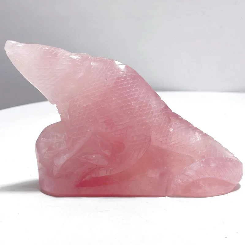 3 Pieces Beautiful Rose Quartz Lizard Carving - Image 2