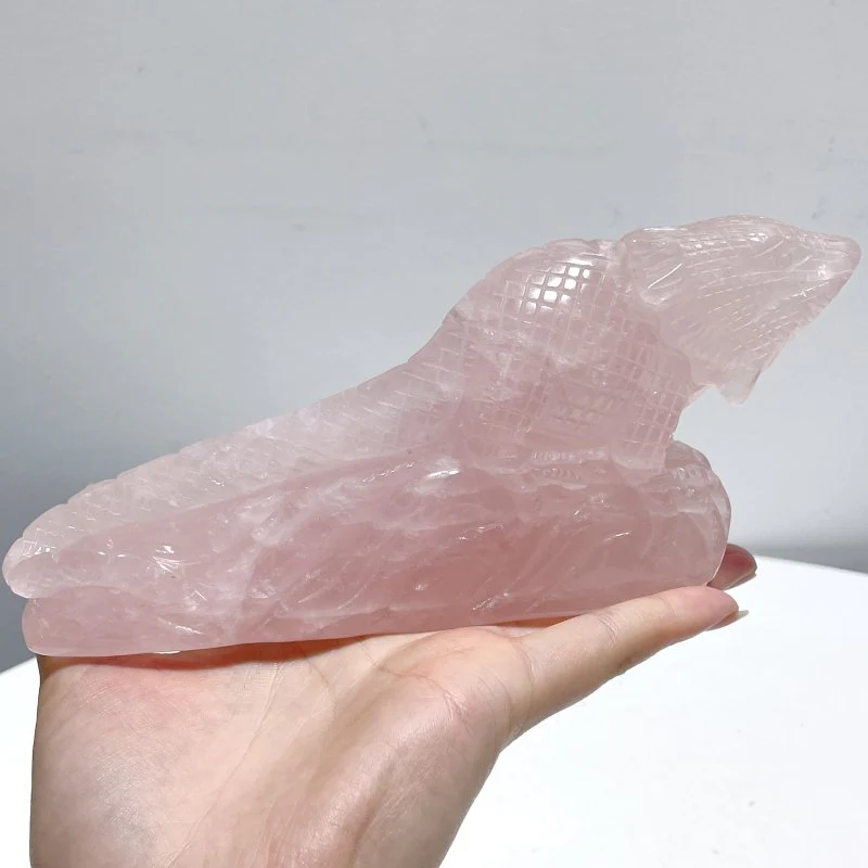 3 Pieces Beautiful Rose Quartz Lizard Carving - Image 5