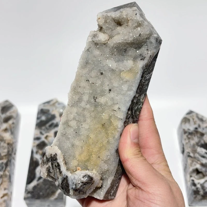 9 Pieces Beautiful Large Geode Sphalerite Four-Sided Tower - Image 3