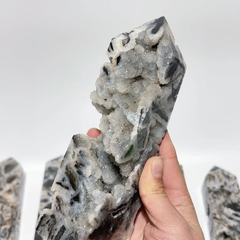 9 Pieces Beautiful Large Geode Sphalerite Four-Sided Tower - Image 4