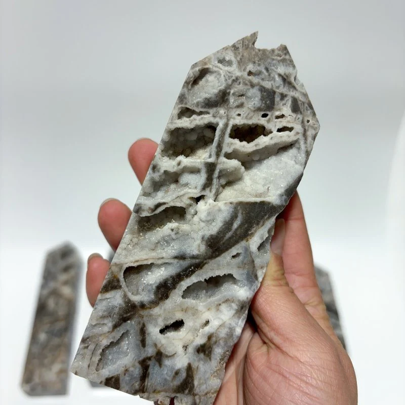 9 Pieces Beautiful Large Geode Sphalerite Four-Sided Tower - Image 5