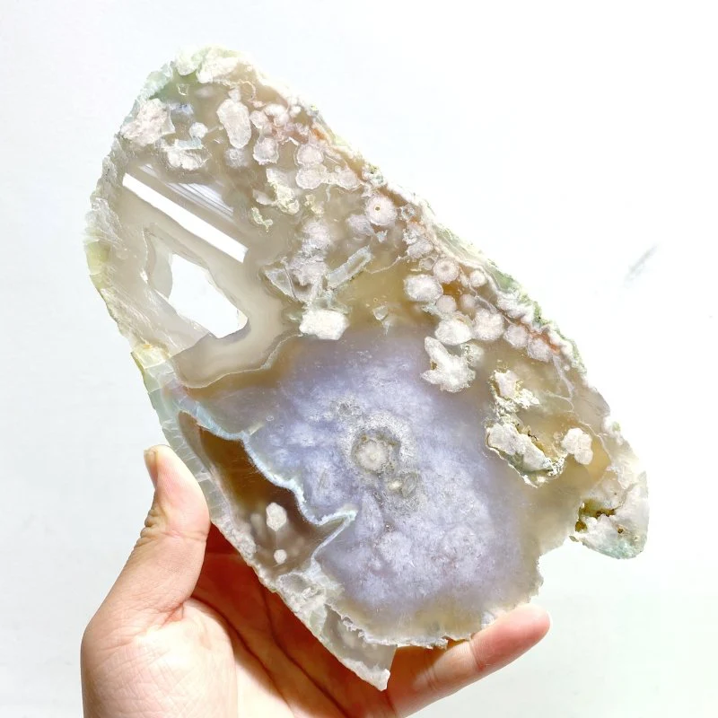 7 Pieces Beautiful Large Green Sakura Flower Agate Slab - Image 2