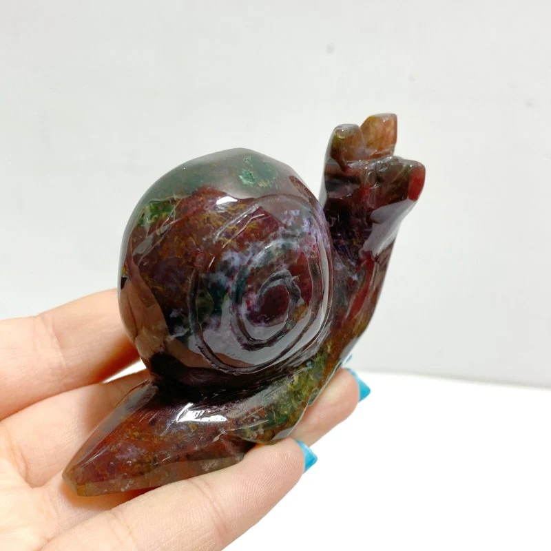 Beautiful Large Ocean Jasper Snails Carving Wholesale - Image 5