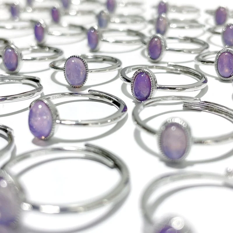 Beautiful Lavender Quartz Scorolite Ring Wholesale - Image 3