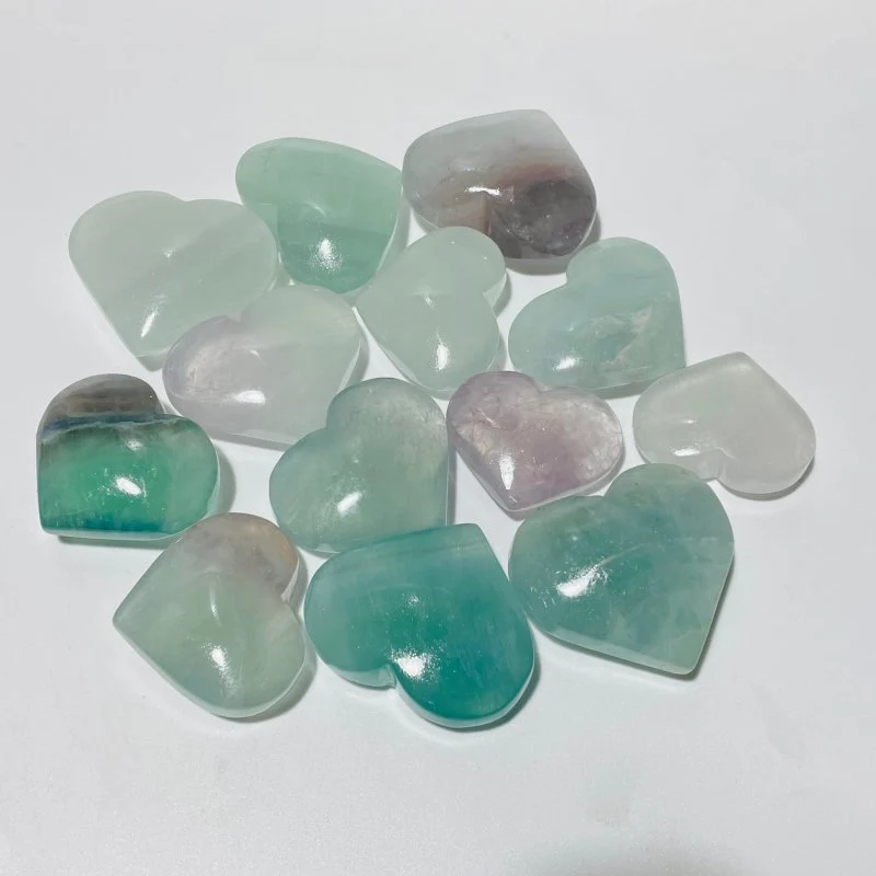 Beautiful Light Color Fluorite Heart Wholesale - Image 3
