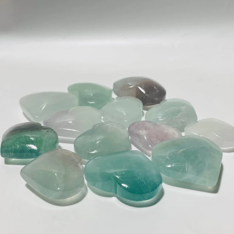 Beautiful Light Color Fluorite Heart Wholesale - Image 4