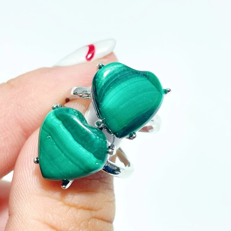Beautiful Malachite Heart Ring Crystal Wholesale