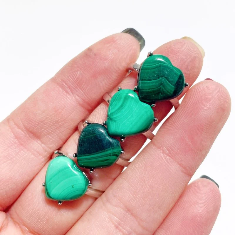 Beautiful Malachite Heart Ring Crystal Wholesale - Image 3
