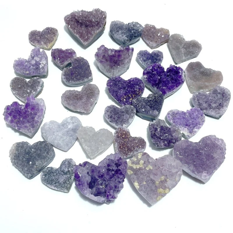 29 Pieces Beautiful Amethyst Cluster Heart