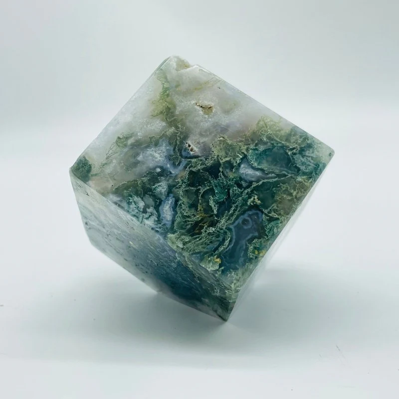 Beautiful Moss Agate Cube Wholesale - Image 2