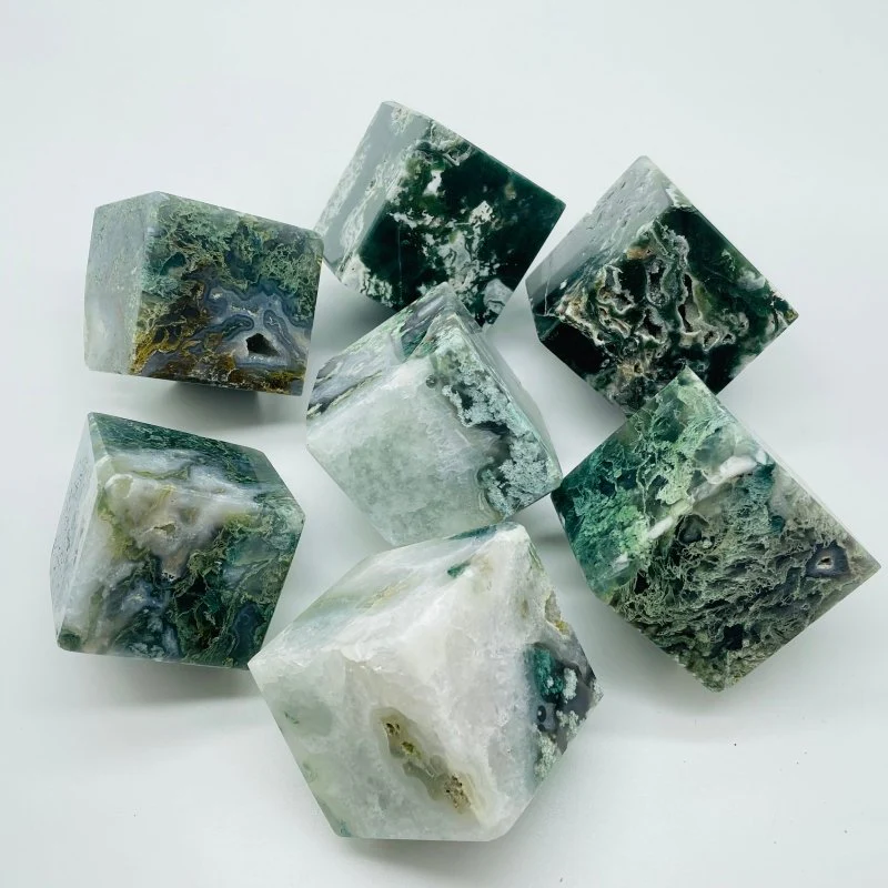 Beautiful Moss Agate Cube Wholesale - Image 3