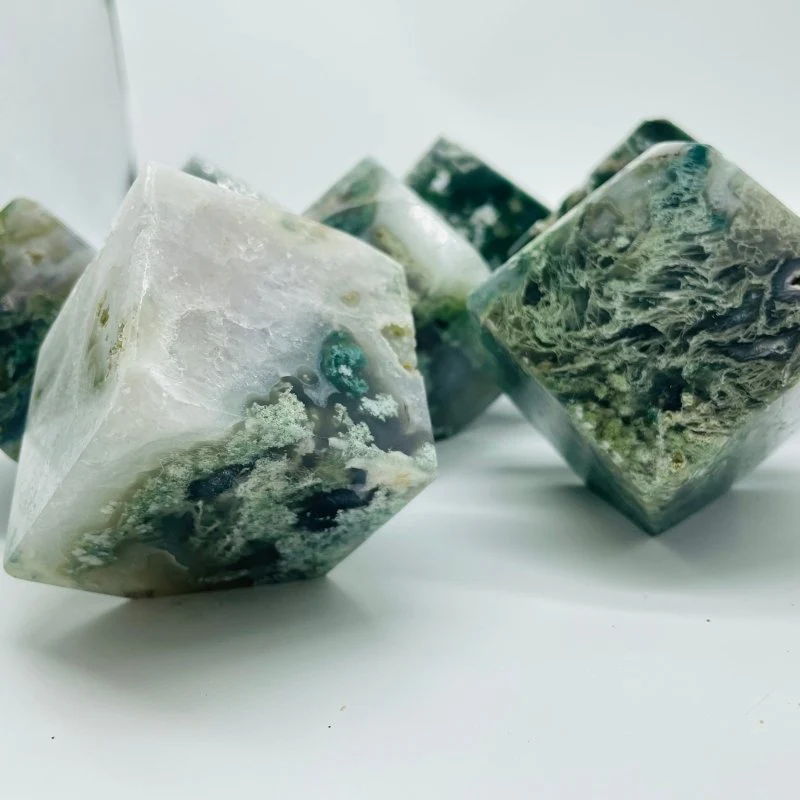Beautiful Moss Agate Cube Wholesale - Image 4