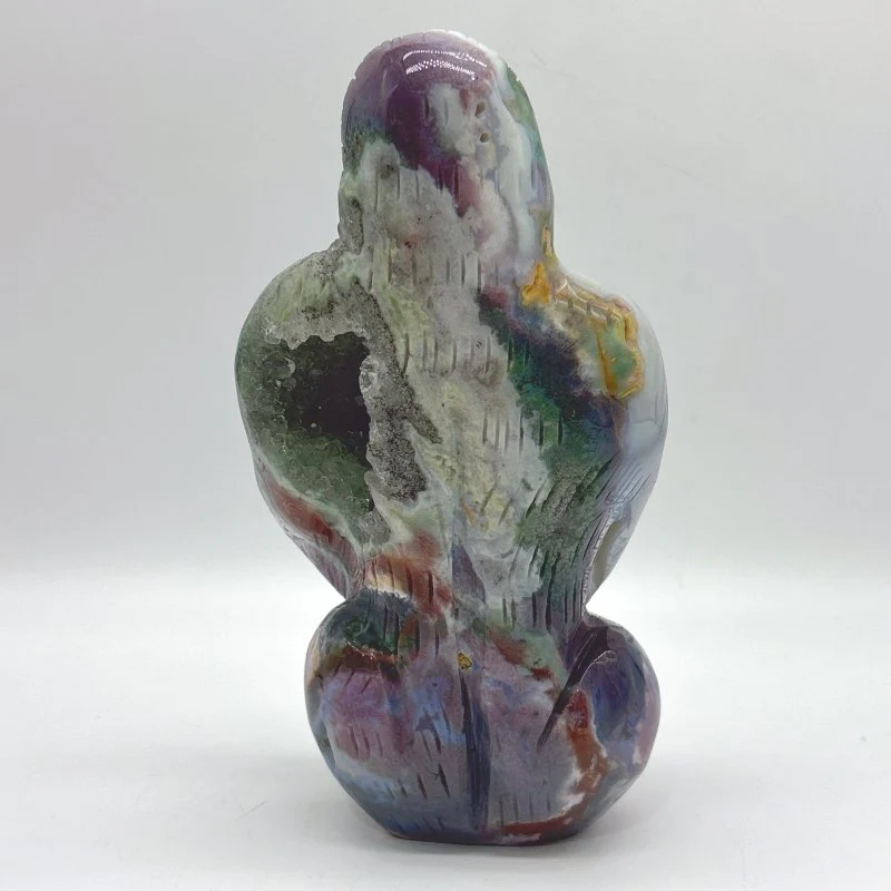 Unique Geode Ocean Jasper Chimpanzees Carving - Image 2