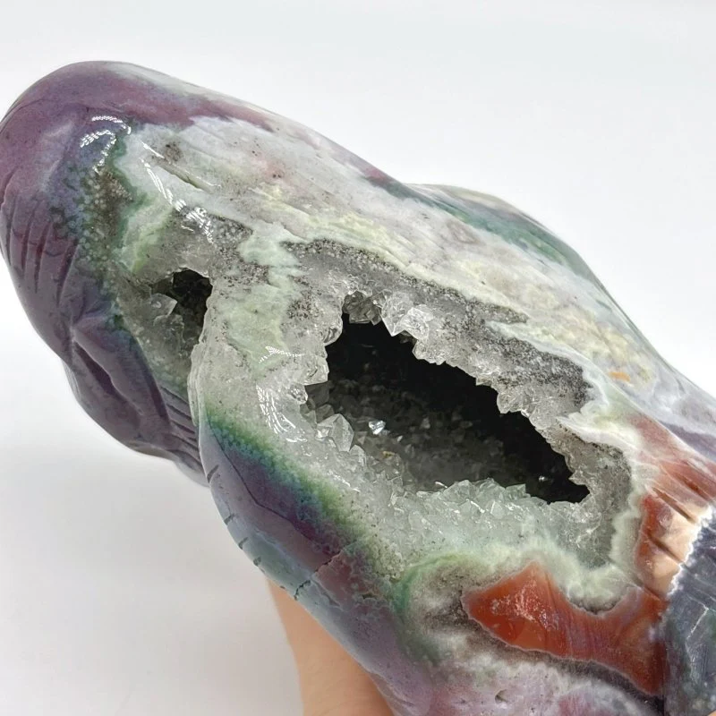 Unique Geode Ocean Jasper Chimpanzees Carving - Image 5