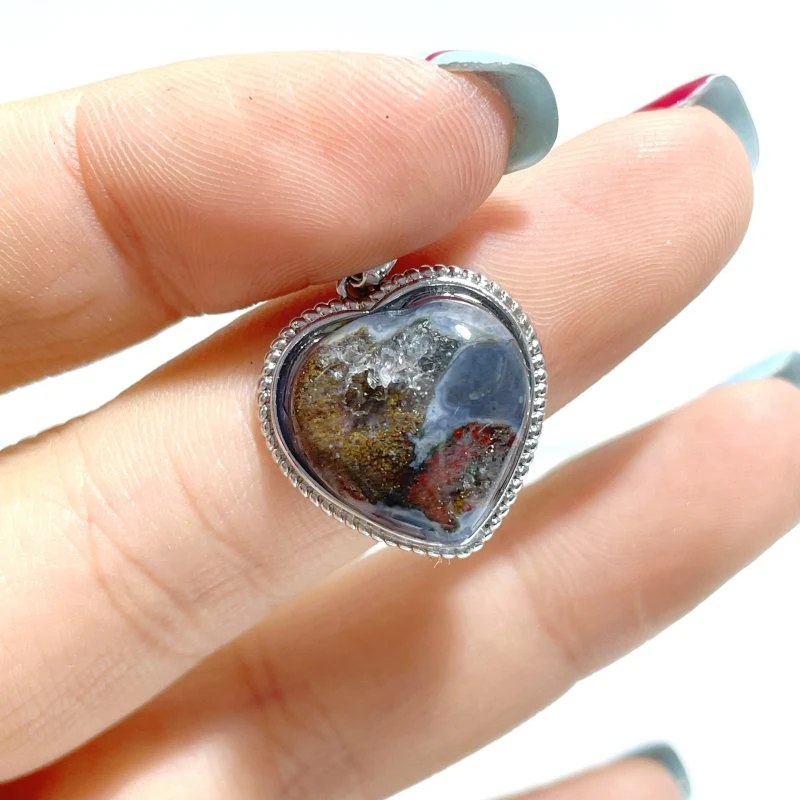 Beautiful Ocean Jasper Pendants Heart Shape Wholesale - Image 4