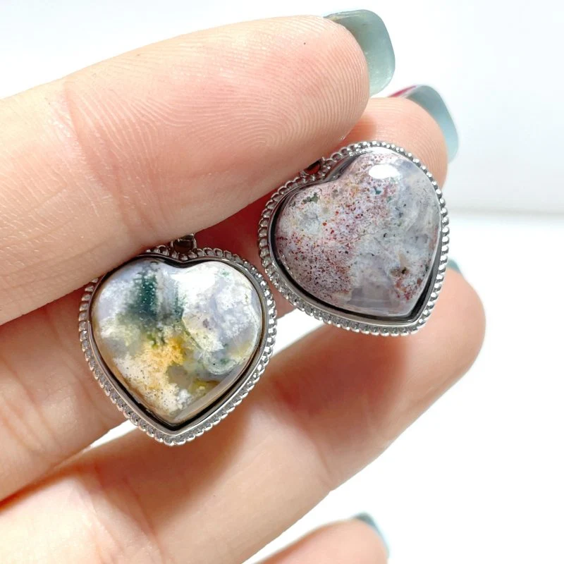 Beautiful Ocean Jasper Pendants Heart Shape Wholesale - Image 5