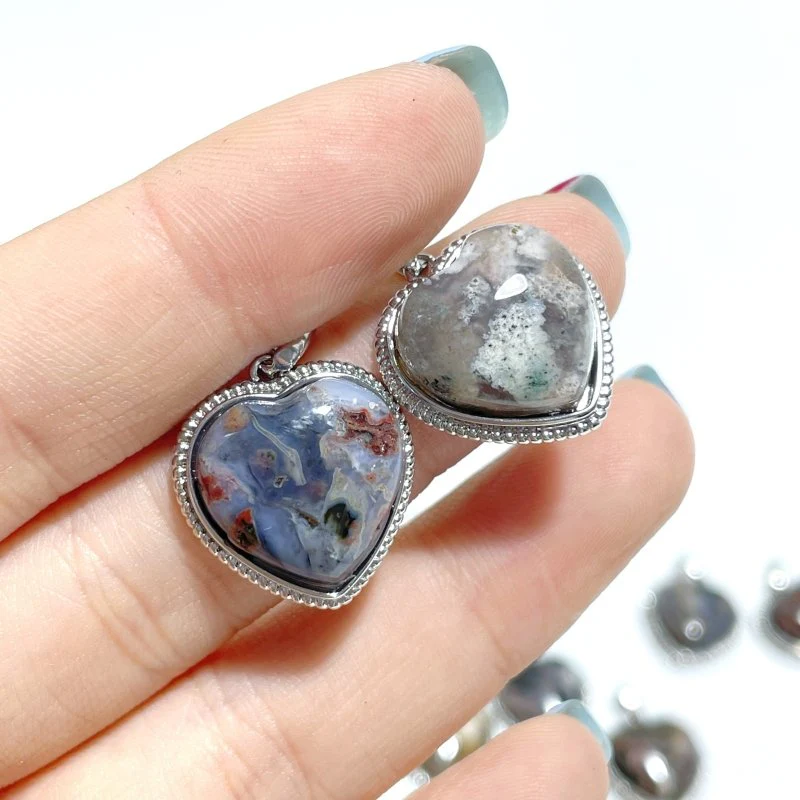 Beautiful Ocean Jasper Pendants Heart Shape Wholesale - Image 6