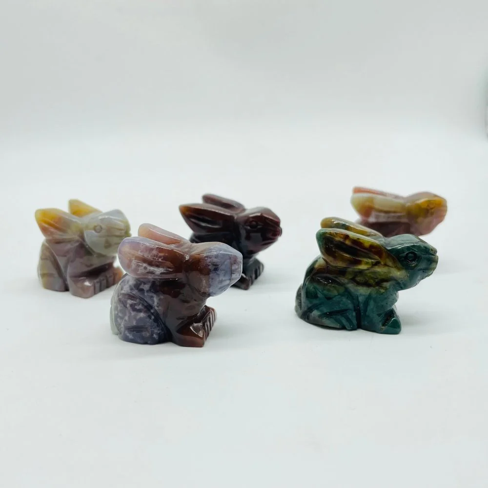 Beautiful Ocean Jasper Rabbit Carving Wholesale