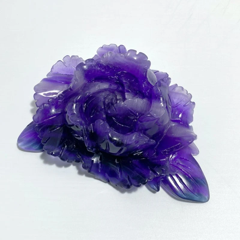 Beautiful Purple Fluorite Flower Carving #3
