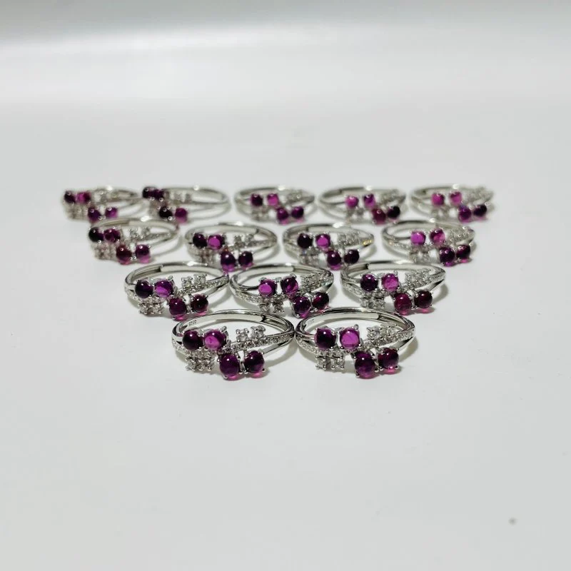 Beautiful Purple Garnet S925 Sterling Silver Ring Wholesale - Image 2