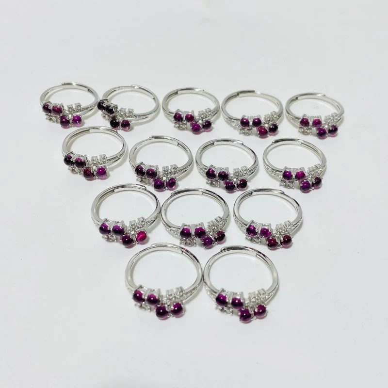 Beautiful Purple Garnet S925 Sterling Silver Ring Wholesale - Image 3