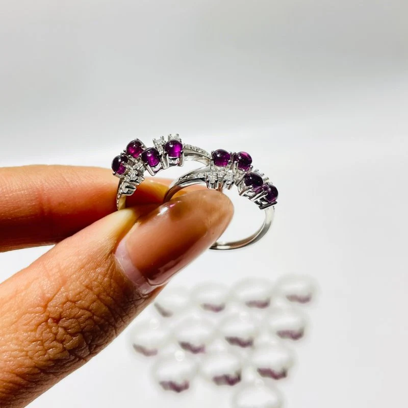 Beautiful Purple Garnet S925 Sterling Silver Ring Wholesale - Image 4