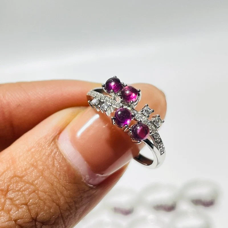 Beautiful Purple Garnet S925 Sterling Silver Ring Wholesale - Image 5