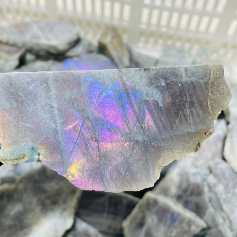 Beautiful Purple Labradorite Slab Backside Rough Wholesale - Image 7