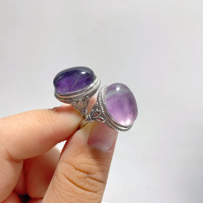 100 Pieces Beautiful Rainbow Fluorite Different Styles Ring Clearance - Image 4