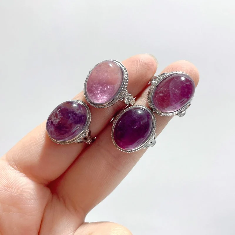100 Pieces Beautiful Rainbow Fluorite Different Styles Ring Clearance - Image 8