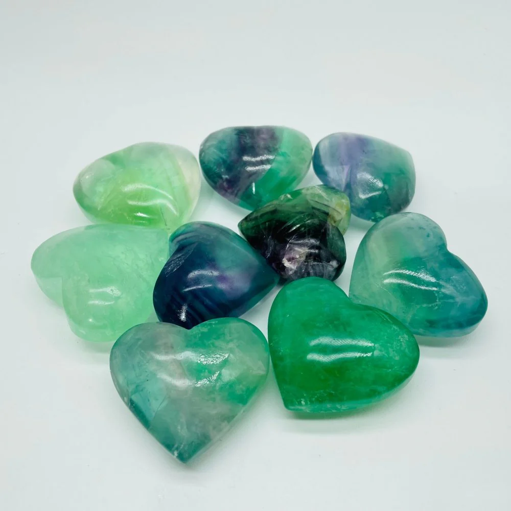 Beautiful Green Fluorite Heart Wholesale - Image 3