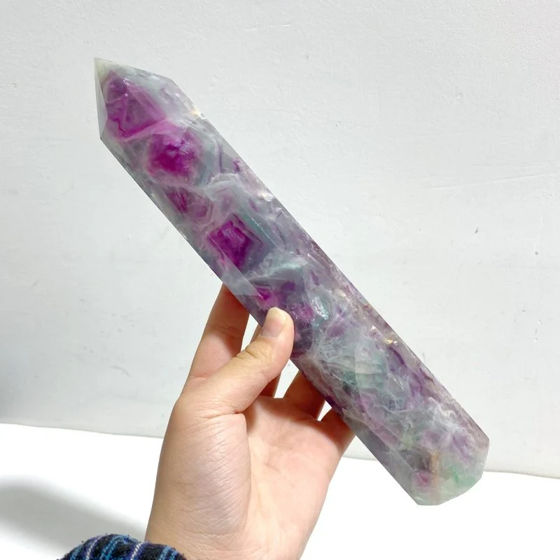 7 Pieces Beautiful Large Rainbow Purple Fluorite Crystal Tower - Image 2